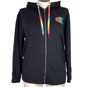 Champion Hoodie Womens 1X Black Campus Rainbow Zip French Terry Pockets